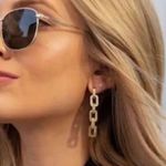 NEW Eddie Borgo Gold Supra Chain Link Post Earrings 2” Drop 12k Gold Vermeil Photo 3