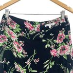 CAbi Flowy High Waisted Midi Skirt Floral Print Black Pink Rayon Womens 8 Photo 2