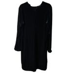 Sundance Enchantment Velvet Silk Dress Size Medium Long Sleeve Pintuck Boho Black Photo 1