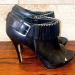 via spiga  Women’s Black Leather Peep Toe Booties Size 5.5 Photo 0