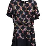 Ted Baker Vianna Gardens Frill Sleeve Dress A-line Black Floral Mini 5 = US 12 Photo 0