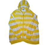 Quacker Factory  Swimsuit Cover Up Crochet Sweater White Yellow Stripe Knit Sz 3X Photo 0