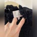 Cinq à Sept  lace Mock Neck Sleeveless Top tank blouse ruffles black high striped Photo 2