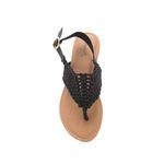 Qupid Black Braided Gladiator Sandal Photo 1