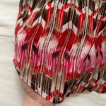 Y2K Pink and brown shimmer ruffled top with beaded details Photo 2