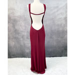 Lulus Deep Red Maxi Dress Womens Medium Open Back Prom Valentines Gala Holiday Photo 2