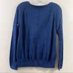 Splendid  Knit Seamed Front Pocket Split Side Scoop Neck Navy Blue Sweater Photo 4