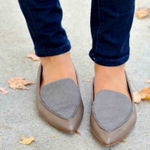 Madewell  Calf Hair Pointed Toe‎ Slip On Loafers in Grey Size 8 Photo 0