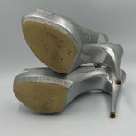 Jeffrey Tyler  “Vegas” Silver Glitter Stiletto Heel Slingback Pump Size 7.5 Photo 4