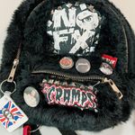 Handmade Black Fur NOFX The Cramps Slayer Metallica Sex Pistols Punk Band Patch Patches Mini Backpack Bag Purse 🔪⛓ Photo 2