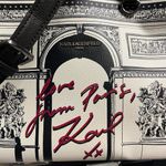 Karl Lagerfeld  Black and White Tote with Red Signature Photo 1