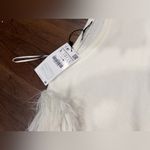 ZARA  NWT SWEATSHIRT faux fur sleeve WHITE blogger fav WINTER CASUAL $108 L boho Photo 8