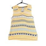 Northern Reflections Vintage Fair Isle Knit Sweater Vest Womens Large Yellow Photo 1