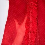 Guess Y2K Coquette Preppy Polkadot Ruffle Mesh Puff Sleeve Button Up Blouse Photo 3