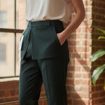 ZARA NWT Skirt Overlay Pant Bloggers Fave Medium Dark Green Photo 0