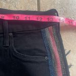 MOTHER High Waist Looker Ankle Fray Guilty Glitter Racer Black Skinny Jean Size 26 Photo 10