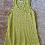 Karlie Yellow Textured Knit Tank Top Women’s Small Cotton Blend USA Made Photo 0