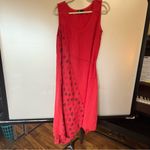 Red Sleeveless Dress with Polka Dot Detail Sleeveless Photo 4