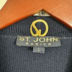 St. John SANTANA KNIT LONG Knit V-Neck Button Front Cardigan Sz L Photo 6