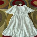 Sandro NWT  White Short Sleeve Button Down Mini Dress US Size 0 / XS Photo 6