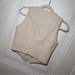Caara Beige Linen Blend Buttoned Vest XS Tan Photo 10