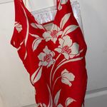 Kona Sol Red& White Floral Bathing Suit Photo 0