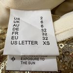 Kate Kasin Bright Gold Sequin Maxi Gown XS Elegant Formal Evening Dress Deep V Photo 7