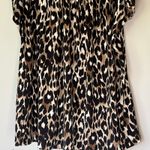 Style & Co Brown / Black Short Sleeve Blouse Size XL Photo 6