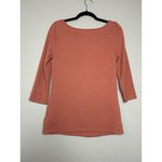 Andrea Jovine Women's Top M Warm Soft Orange Ribbed Boat Neck Soft Casual Comfy Size M Photo 10