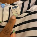 Old Navy  Ivory/Navy Long Sleeve Blouse Photo 2