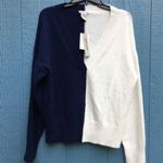 Sweet Romeo Stripe Colorblock V-Neck Sweater M Photo 0