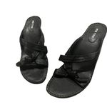 Me Too  Frances Black Leather Strappy Sexy Knot Sandal, Sz 8.5 Photo 4
