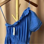 J.Crew Blue Off The Shoulder MIDI Dress Photo 1