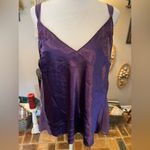 Cabernet pajama set with long, wide leg pants & camisole top with beading. Size XL Photo 5