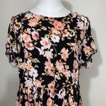 Forever 21 + Floral Babydoll Dress Women’s XL Black Pink Short Sleeve Plus Size Photo 1