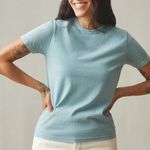 American Giant Vintage Crew Tee Mineral Blue Size S Women's Made in USA Green Photo 0