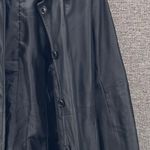 Vintage 90s Leather Blazer Womans 6 Minimalist Indie Grunge Staple Timeless Black Photo 3