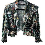 Free People Rudi Ruffle In Night Garden Floral Long Sleeve Top Size Small Photo 2