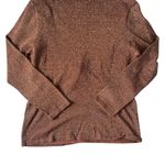 Ny Collection Women’s Brown Shimmer Front Tie Layered Top | Large Photo 1