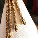 Vintage Gold Tone Rope Bow Tassel Brooch Photo 3