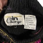 In Charge Vintage Sequin Flower Black Purple Sweater Pullover Womens Size Med Photo 5