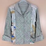 Handmade Nadya Linen Beaded Reversible Artsy Art To Wear Jacket Large Whimsical Photo 0