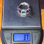 Teal Color Changing Fluorite Amethyst Art Deco Ring Size 6 Purple Photo 9