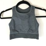 Zella Sports Bra Mesh High Neck Keyhole Back Gray Size XS Photo 0