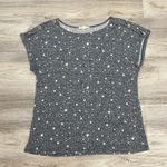 Above And Beyond Blue & White Star Print Knit Short Sleeve Sweater Size L Photo 5