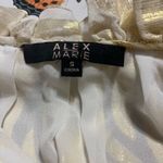 Alex Marie Gold Metallic Silk Blouse Size S Photo 4