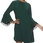 Hailey Lyn Green Size 6 Polyester Dress 3/4 Bell Sleeves W/lace Trim Photo 0