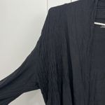 Coldwater Creek XL Black Open Front Long Sleeve Crinkle Cardigan Photo 5