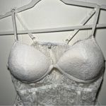White Lace Bodysuit Size M Thong High Rise Size M Photo 3