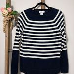Vineyard Vines Striped Long Sleeve Crew Neck Sweater Navy White Size Medium Photo 2